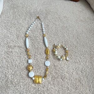 Brand New Elegant Gold and White Jewelry Set!!